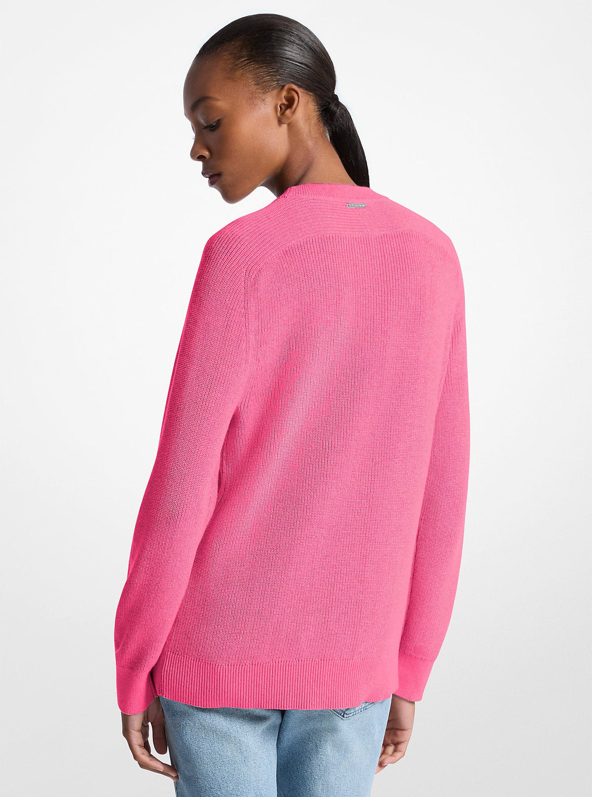 Braided Logo Cotton Blend Sweater