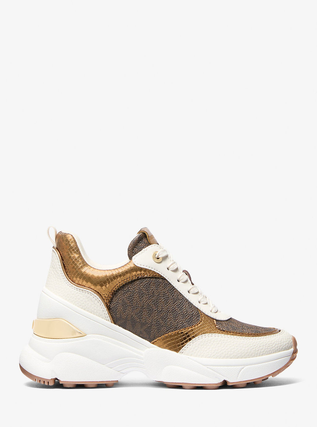 Katrina Signature Logo and Metallic Lizard Embossed Trainer