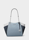 Michael Kors Outlet Jet Set Large Color-Block Signature Logo Shoulder bag