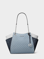 Michael Kors Outlet Jet Set Large Color-Block Signature Logo Shoulder bag