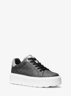 Michael Kors Outlet Romey Metallic Two-Tone Signature Logo Platform Sneaker