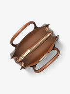 Michael Kors Outlet Mercer Medium Logo and Leather Accordion Crossbody Bag