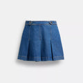 Coach Outlet Denim Pleated Skirt