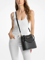Carson Medium Pebbled Leather Convertible Bucket Crossbody Bag