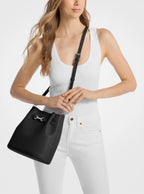Carson Medium Pebbled Leather Convertible Bucket Crossbody Bag