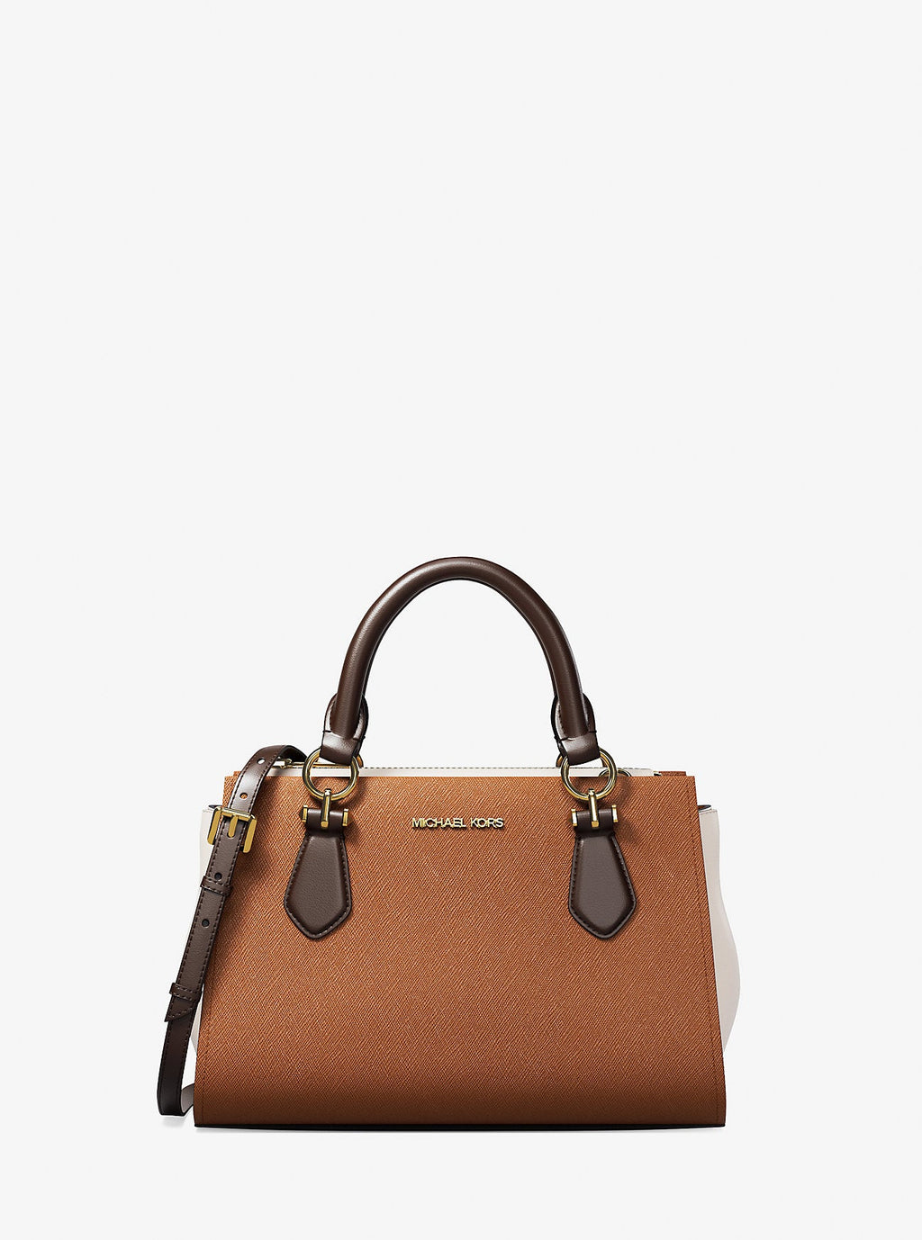 Marilyn Small Color-Block Saffiano Leather Messenger Bag