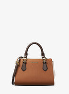 Marilyn Small Color-Block Saffiano Leather Messenger Bag