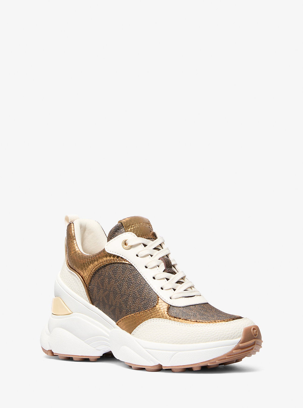 Katrina Signature Logo and Metallic Lizard Embossed Trainer