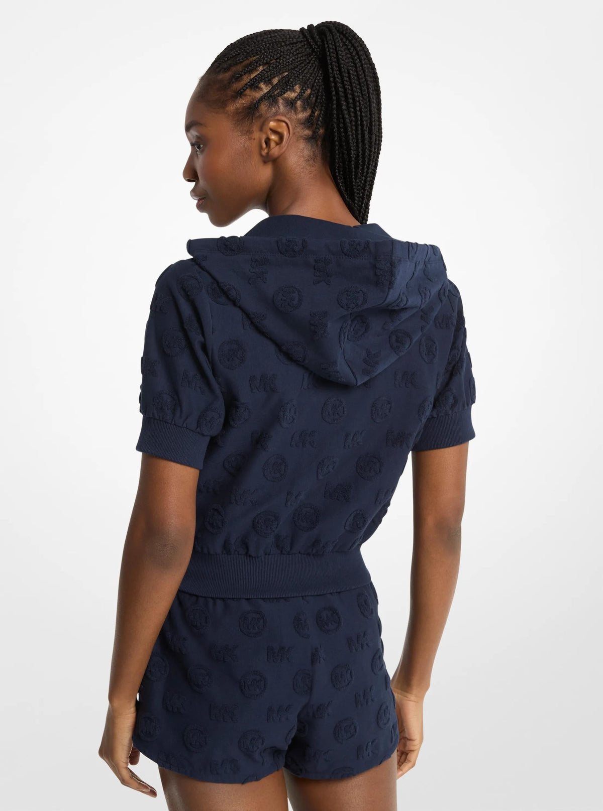Logo Jacquard Terry Short-Sleeve Jacket