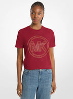 Studded Logo Charm Organic Cotton Jersey T-Shirt