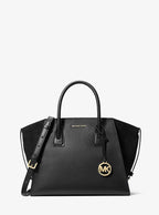 Avril Large Leather and Suede Satchel