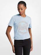 Studded Logo Charm Organic Cotton Jersey T-Shirt