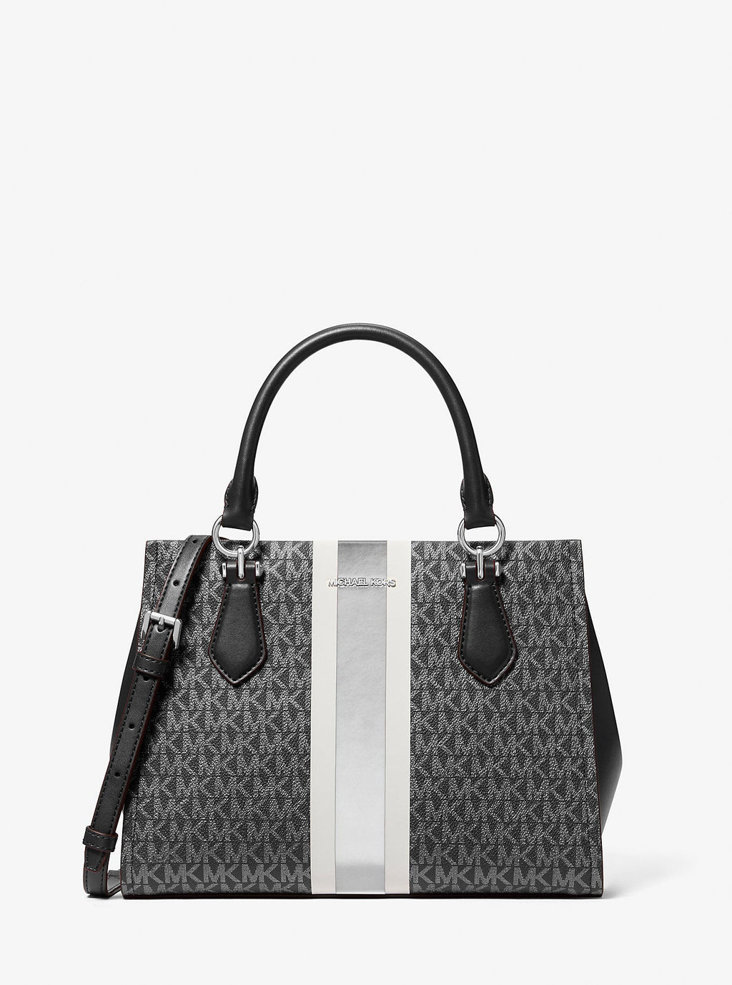 Marilyn Medium Signature Logo Stripe Satchel