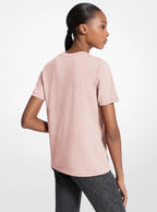 Sequined Logo Cotton T-Shirt