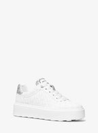 Michael Kors Outlet Romey Metallic Two-Tone Signature Logo Platform Sneaker