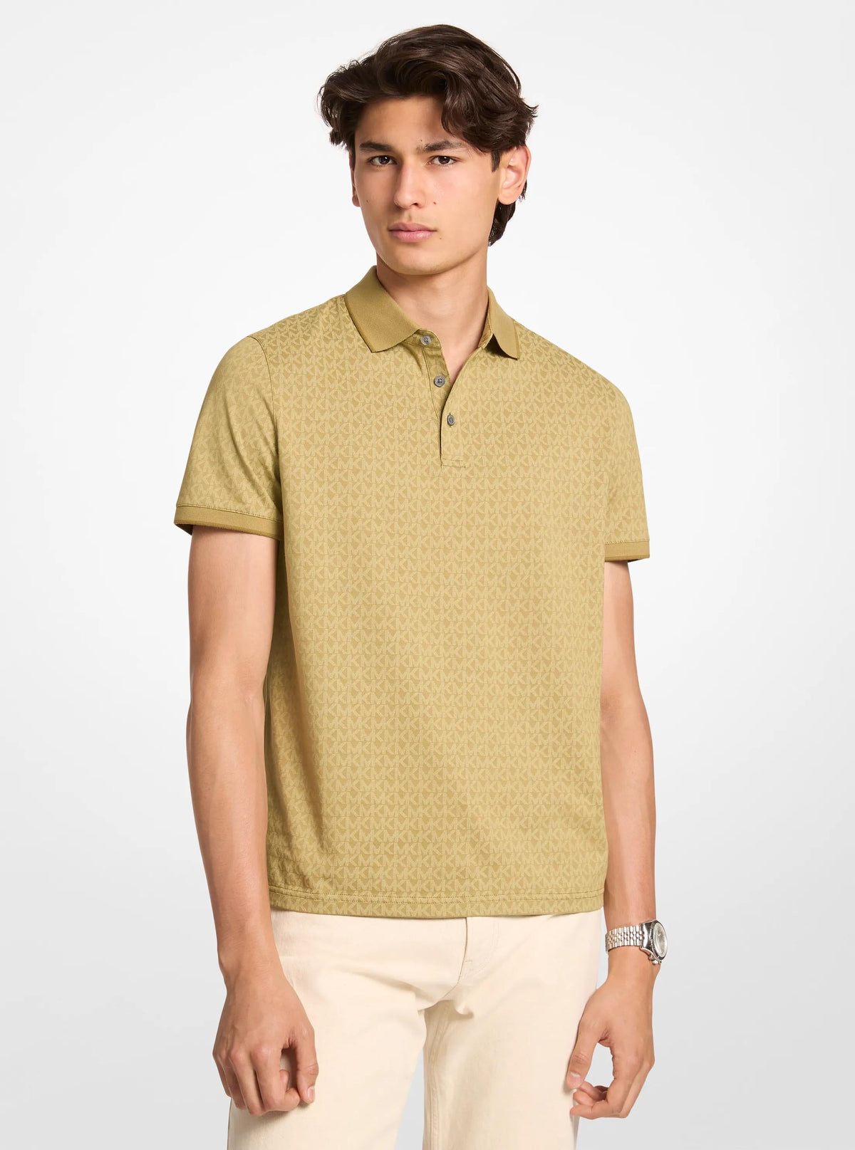 Greenwich Signature Logo Print Cotton Polo Shirt