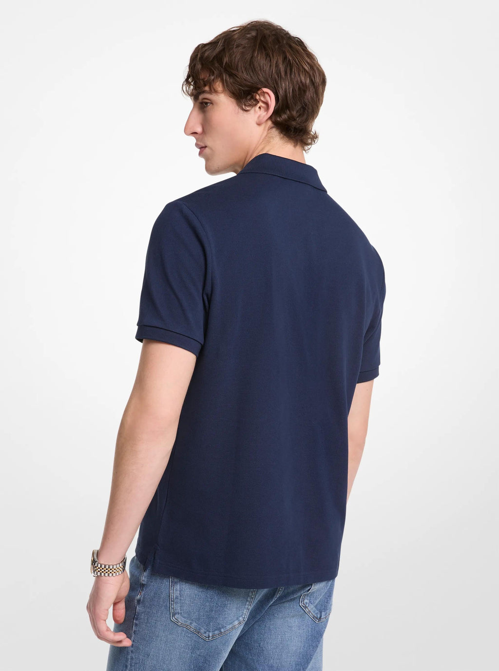 Cotton Zip-Up Polo Shirt