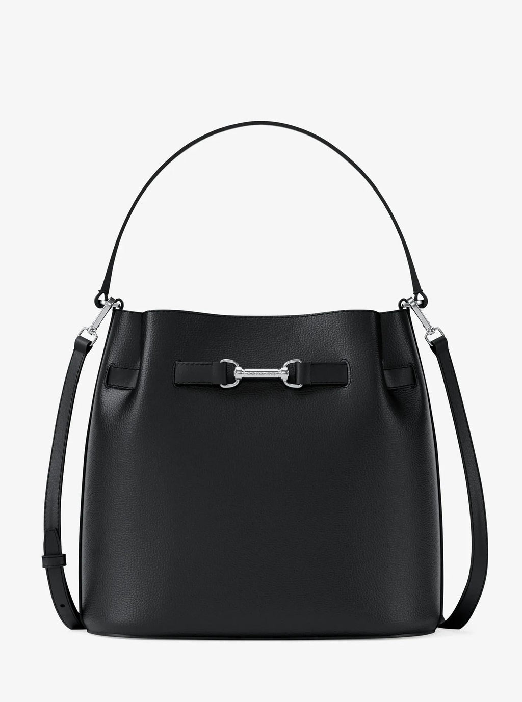 Carson Medium Pebbled Leather Convertible Bucket Crossbody Bag