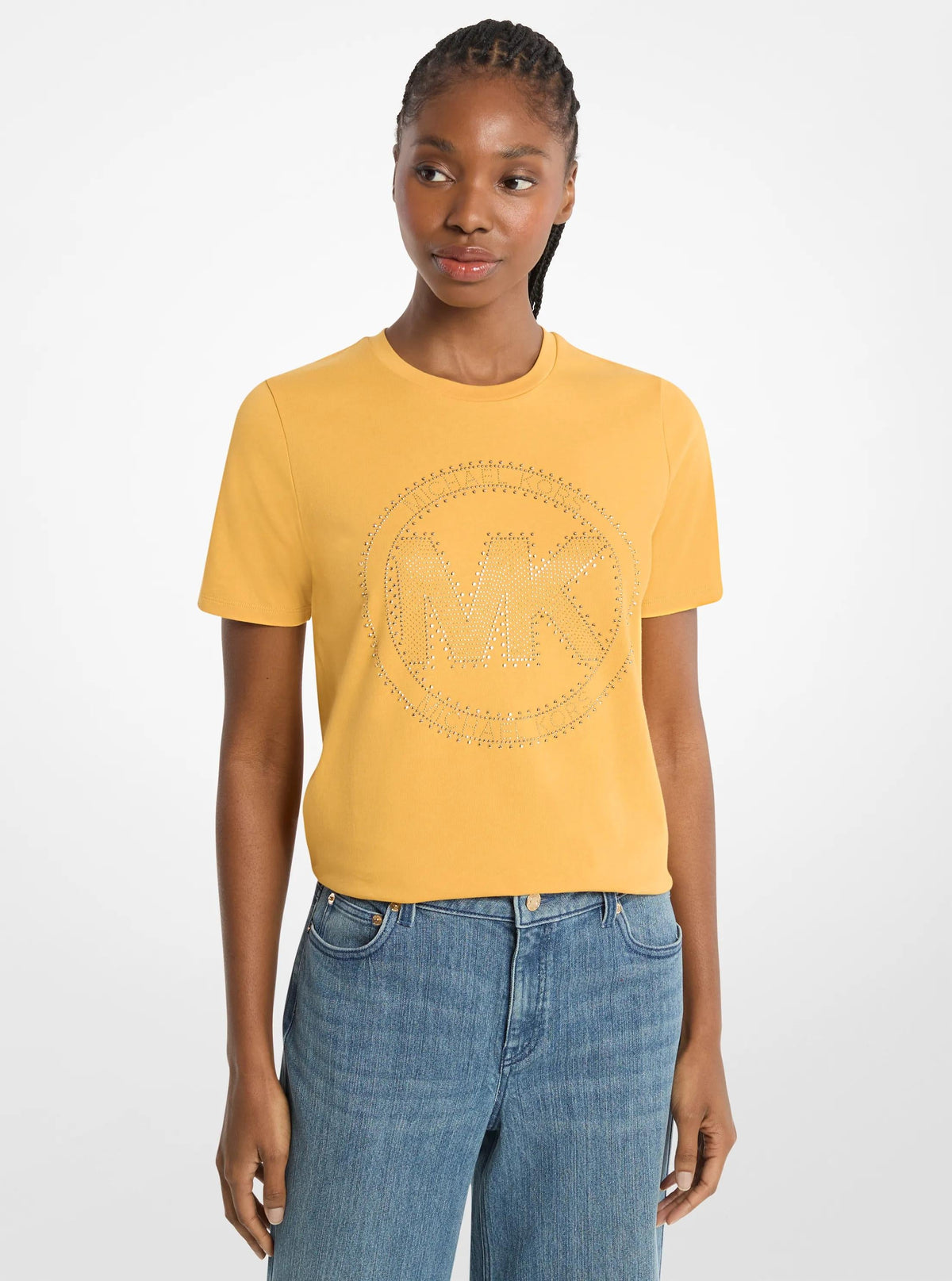 Studded Logo Charm Organic Cotton Jersey T-Shirt