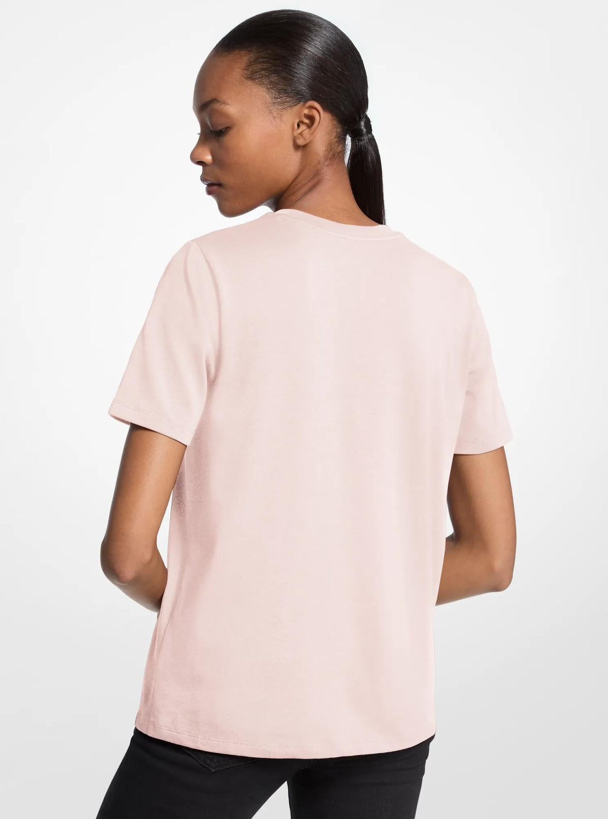 Studded Logo Charm Organic Cotton Jersey T-Shirt