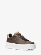 Michael Kors Outlet Romey Metallic Two-Tone Signature Logo Platform Sneaker