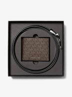 Signature Logo Wallet and Reversible Belt Gift Set