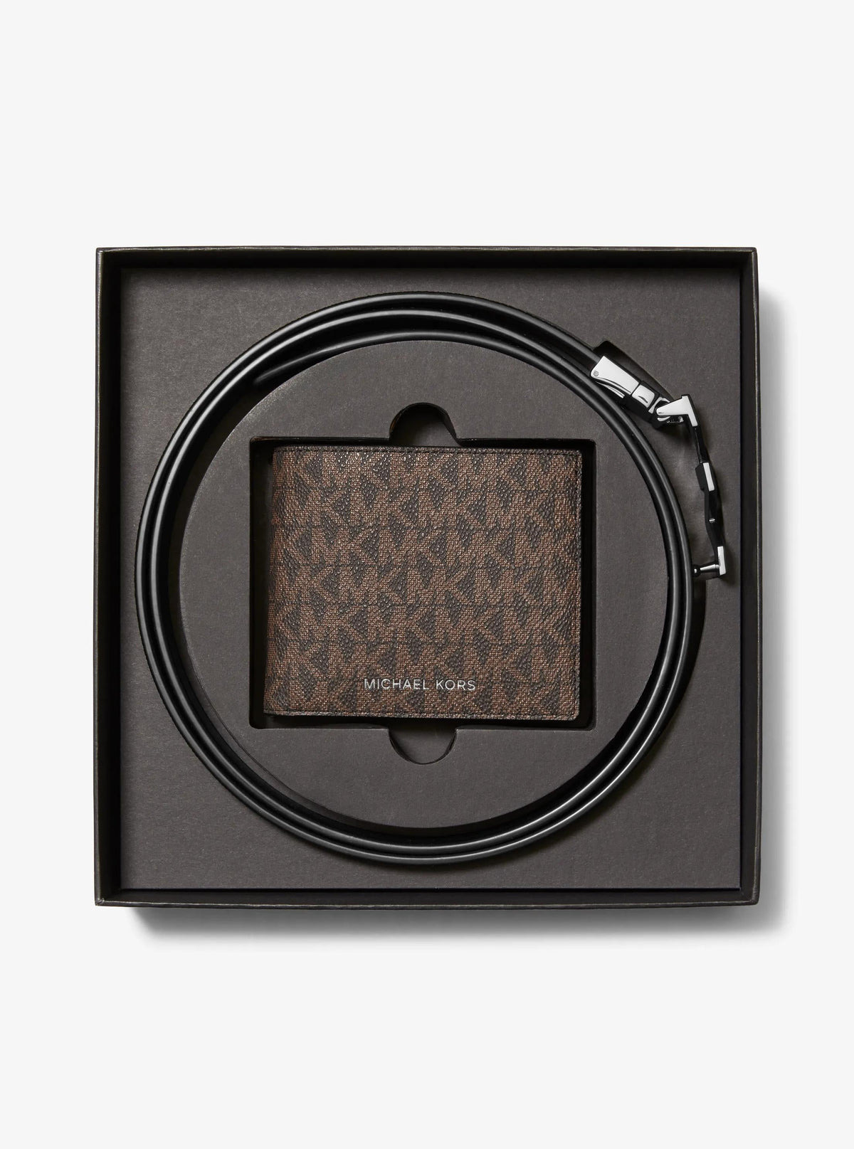 Signature Logo Wallet and Reversible Belt Gift Set