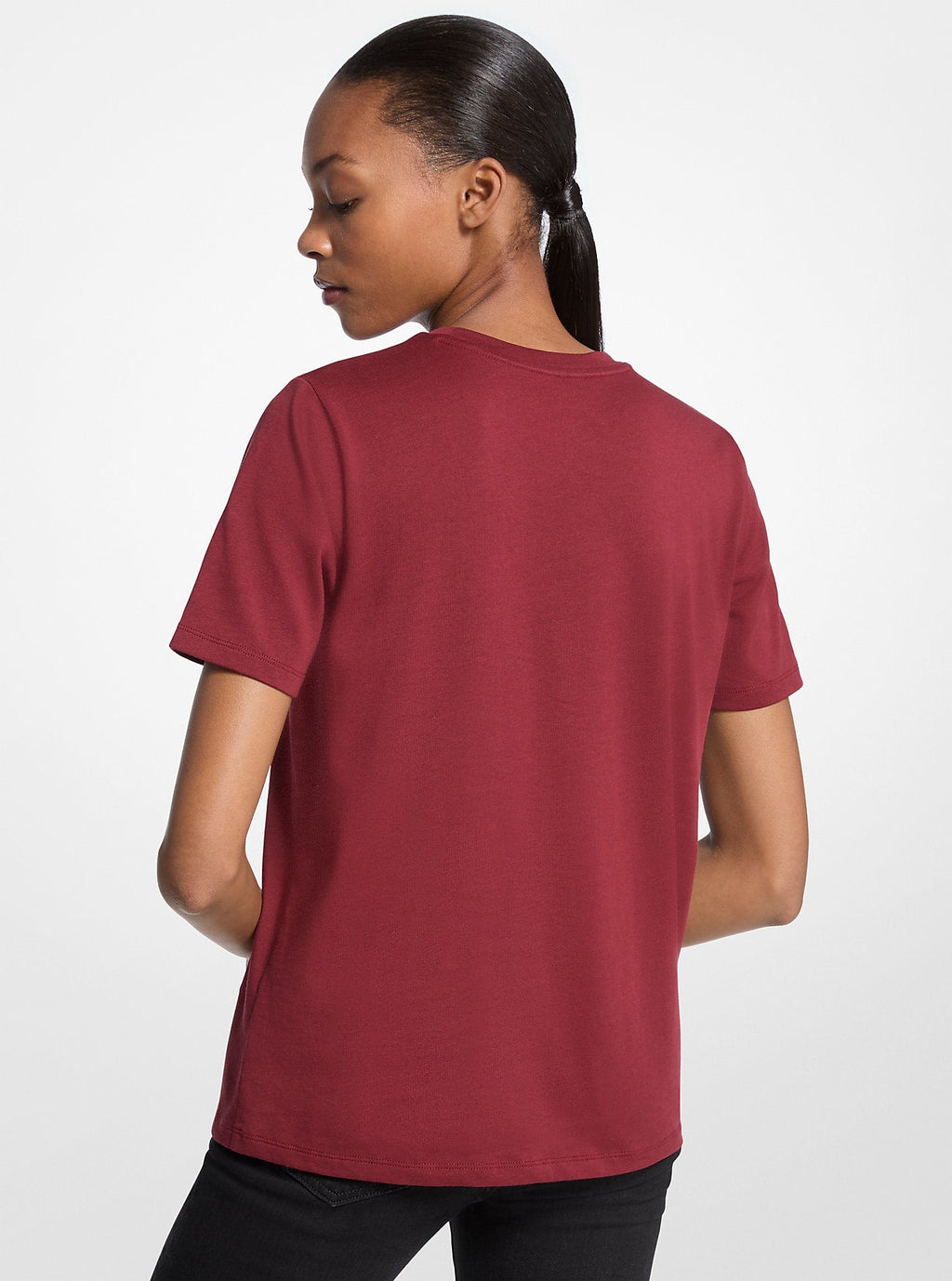 Studded Logo Charm Organic Cotton Jersey T-Shirt