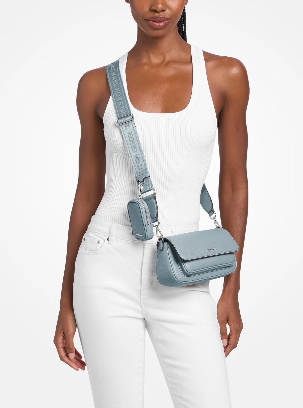 Jet Set Travel Small Pebbled Leather Crossbody Bag With Pouch