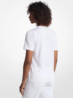 Studded Logo Charm Organic Cotton Jersey T-Shirt