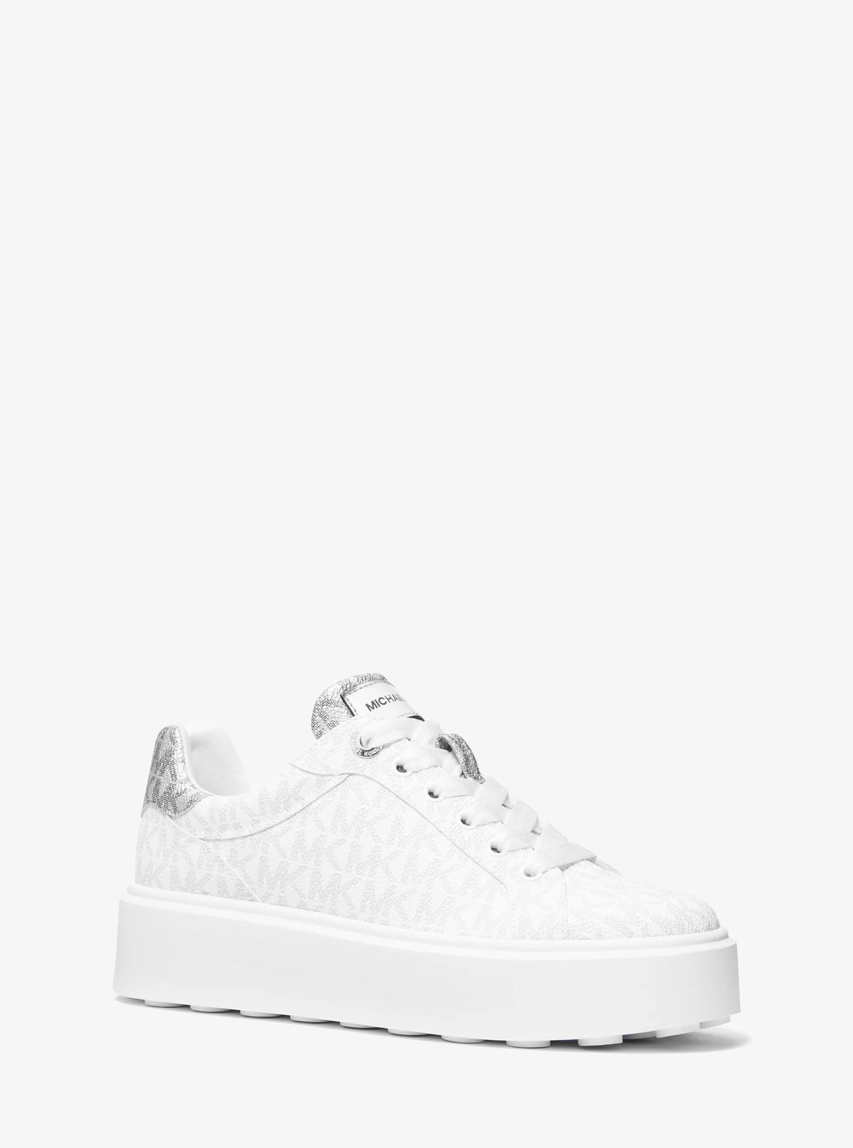 Michael Kors Outlet Romey Metallic Two-Tone Signature Logo Platform Sneaker