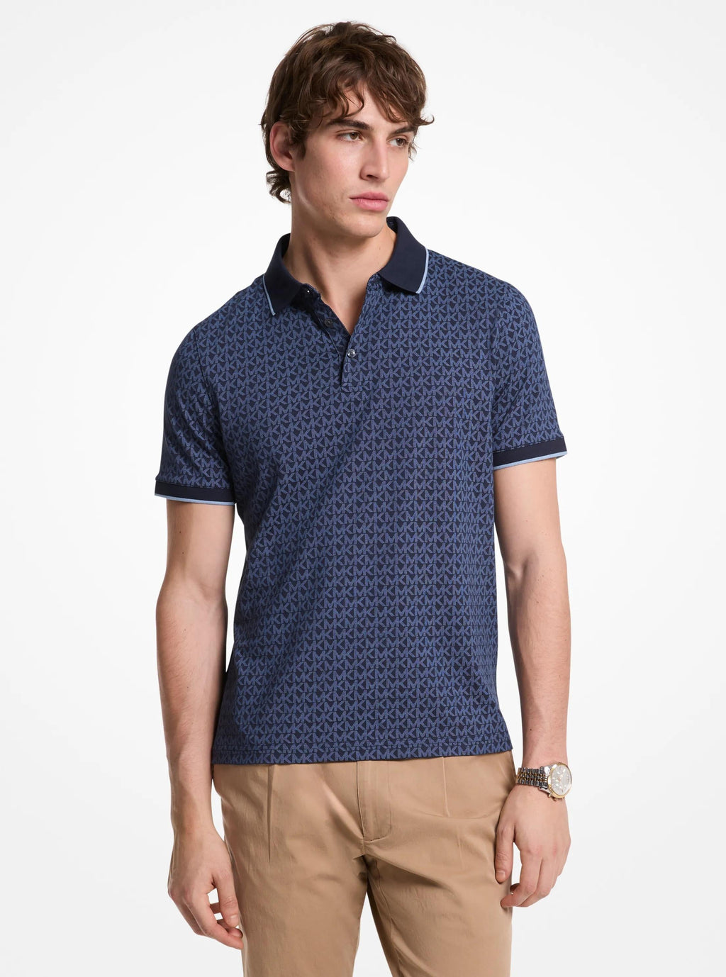 Greenwich Signature Logo Print Cotton Polo Shirt
