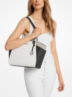 Michael Kors Outlet Jet Set Large Color-Block Signature Logo Shoulder bag