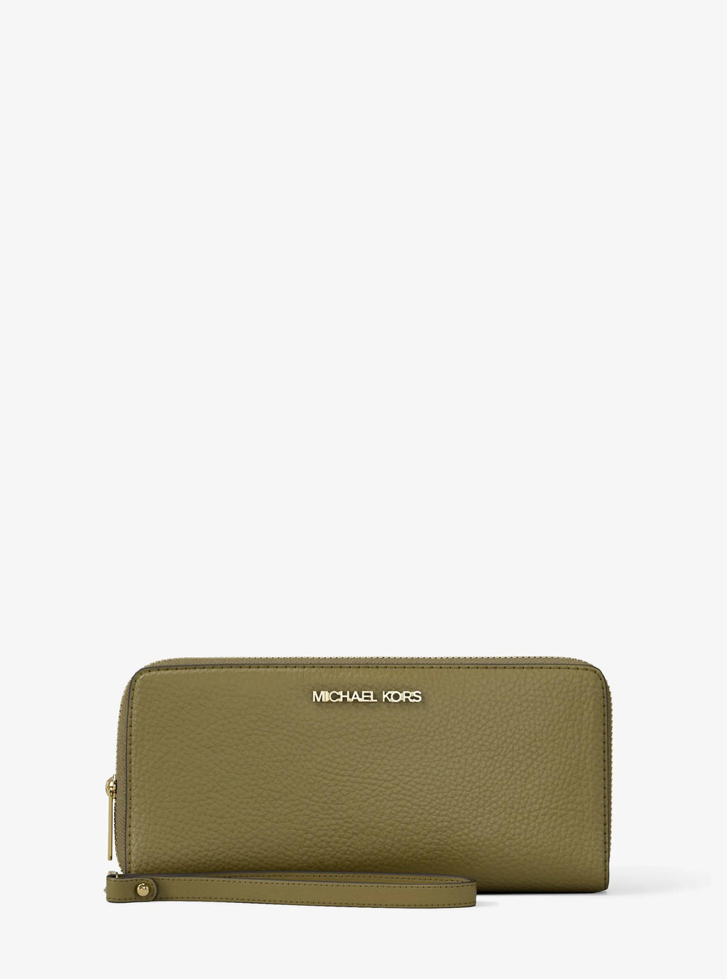 Jet Set Travel Large Pebbled Leather Wristlet