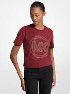 Studded Logo Charm Organic Cotton Jersey T-Shirt