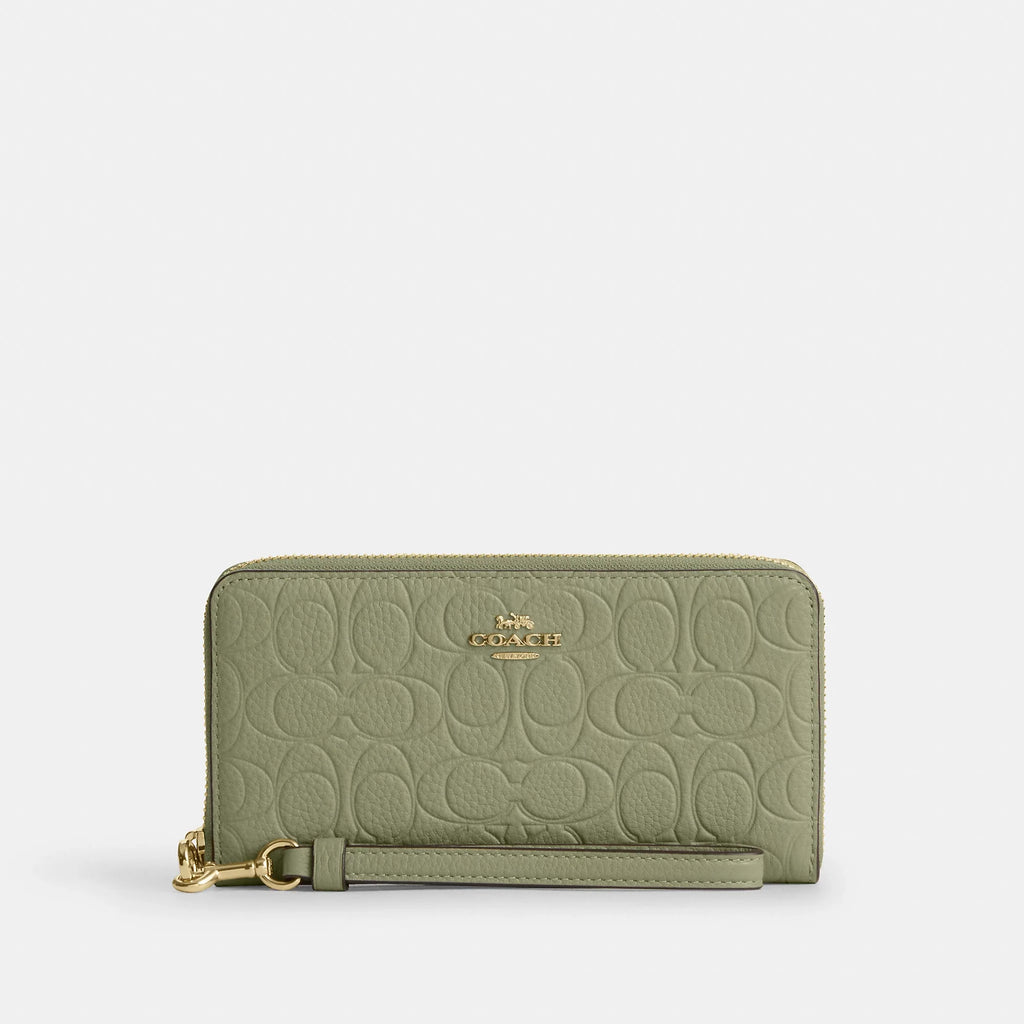 Coach Outlet Long Zip Around Wallet In Signature Leather