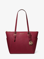 Michael Kors Outlet Charlotte Large Saffiano Leather Top-Zip Tote Bag