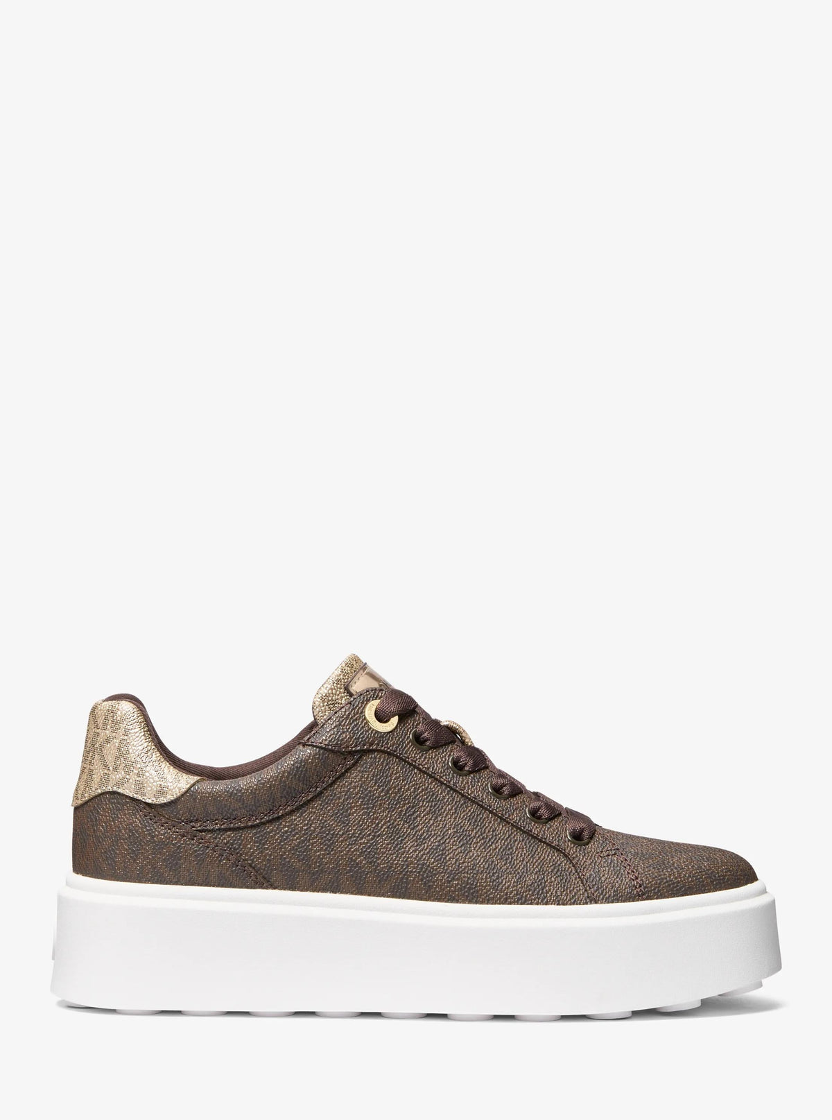 Michael Kors Outlet Romey Metallic Two-Tone Signature Logo Platform Sneaker