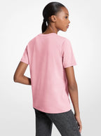 Sequined Logo Cotton T-Shirt