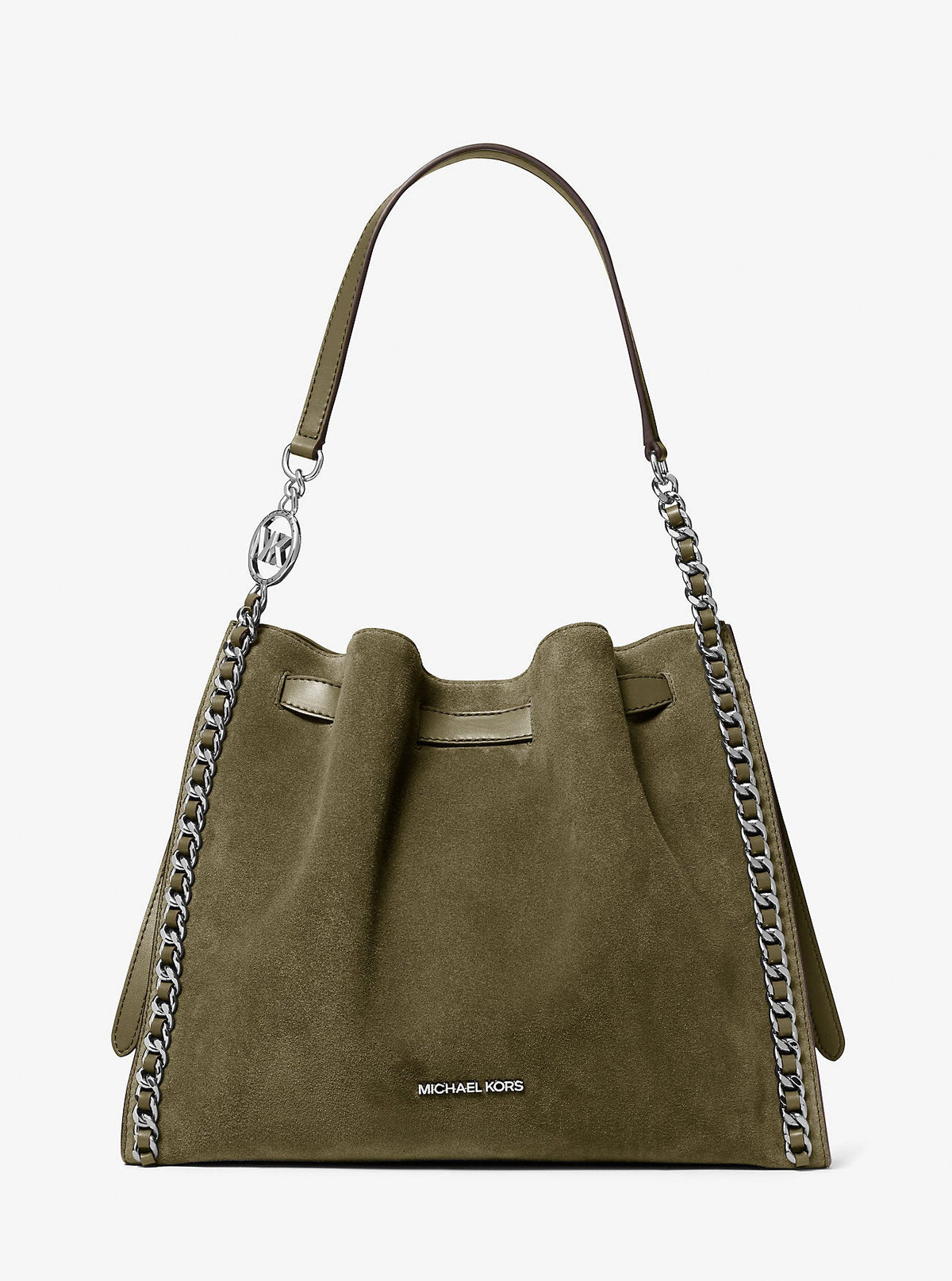 Mina Large Suede Chain Shoulder Bag