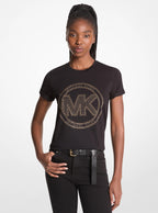 Studded Logo Charm Organic Cotton Jersey T-Shirt