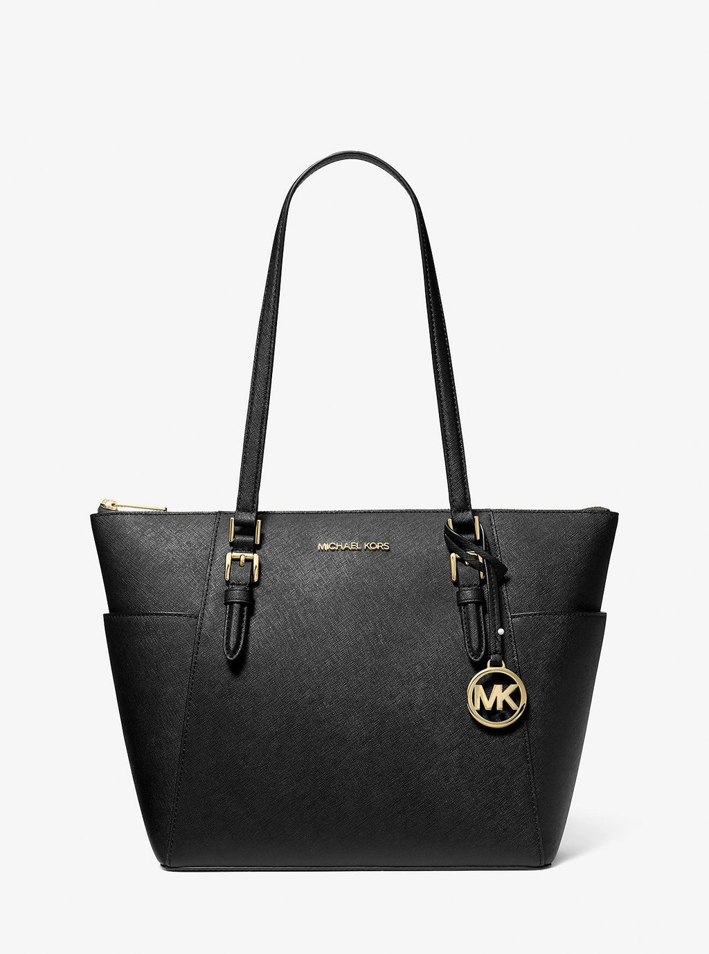 Michael Kors Outlet Charlotte Large Saffiano Leather Top-Zip Tote Bag