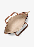 Michael Kors Outlet Charlotte Large Saffiano Leather Top-Zip Tote Bag