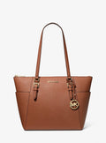 Michael Kors Outlet Charlotte Large Saffiano Leather Top-Zip Tote Bag