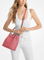 Carson Medium Pebbled Leather Convertible Bucket Crossbody Bag