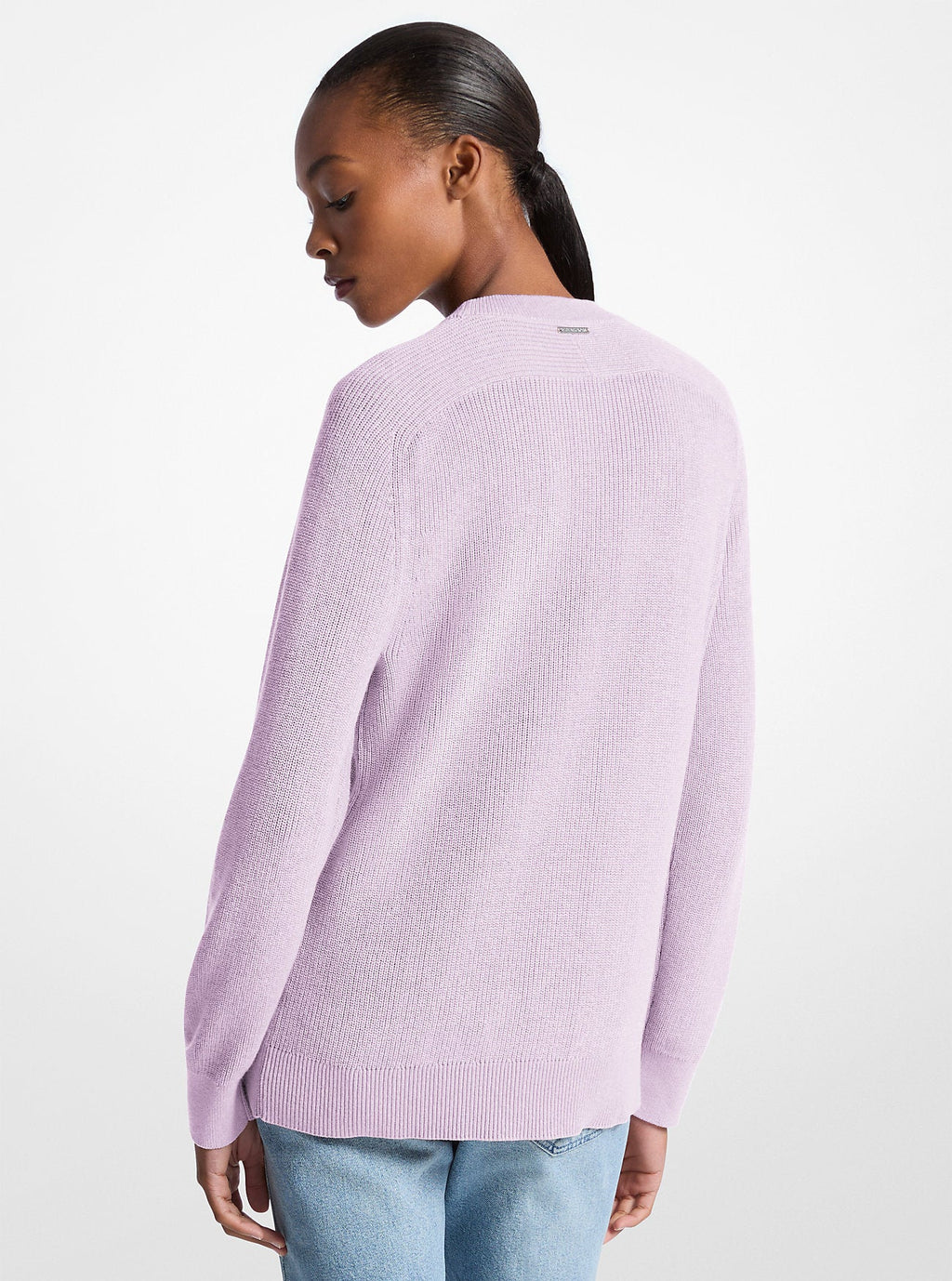 Braided Logo Cotton Blend Sweater