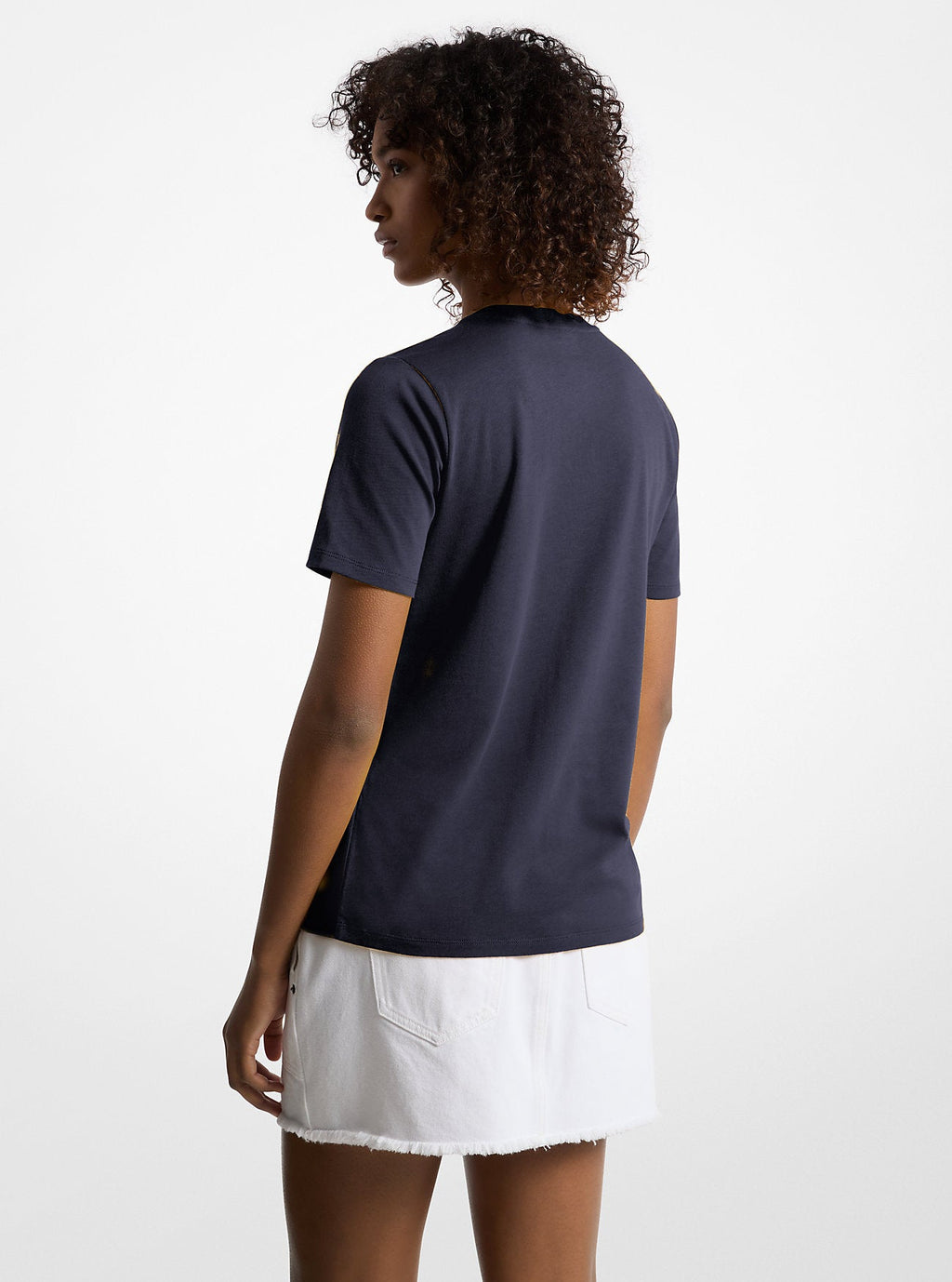 Studded Logo Charm Organic Cotton Jersey T-Shirt