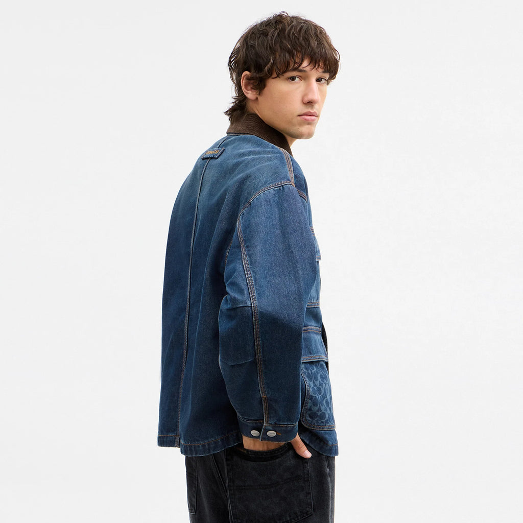 Coach Outlet Denim Chore Coat With Flannel Lining