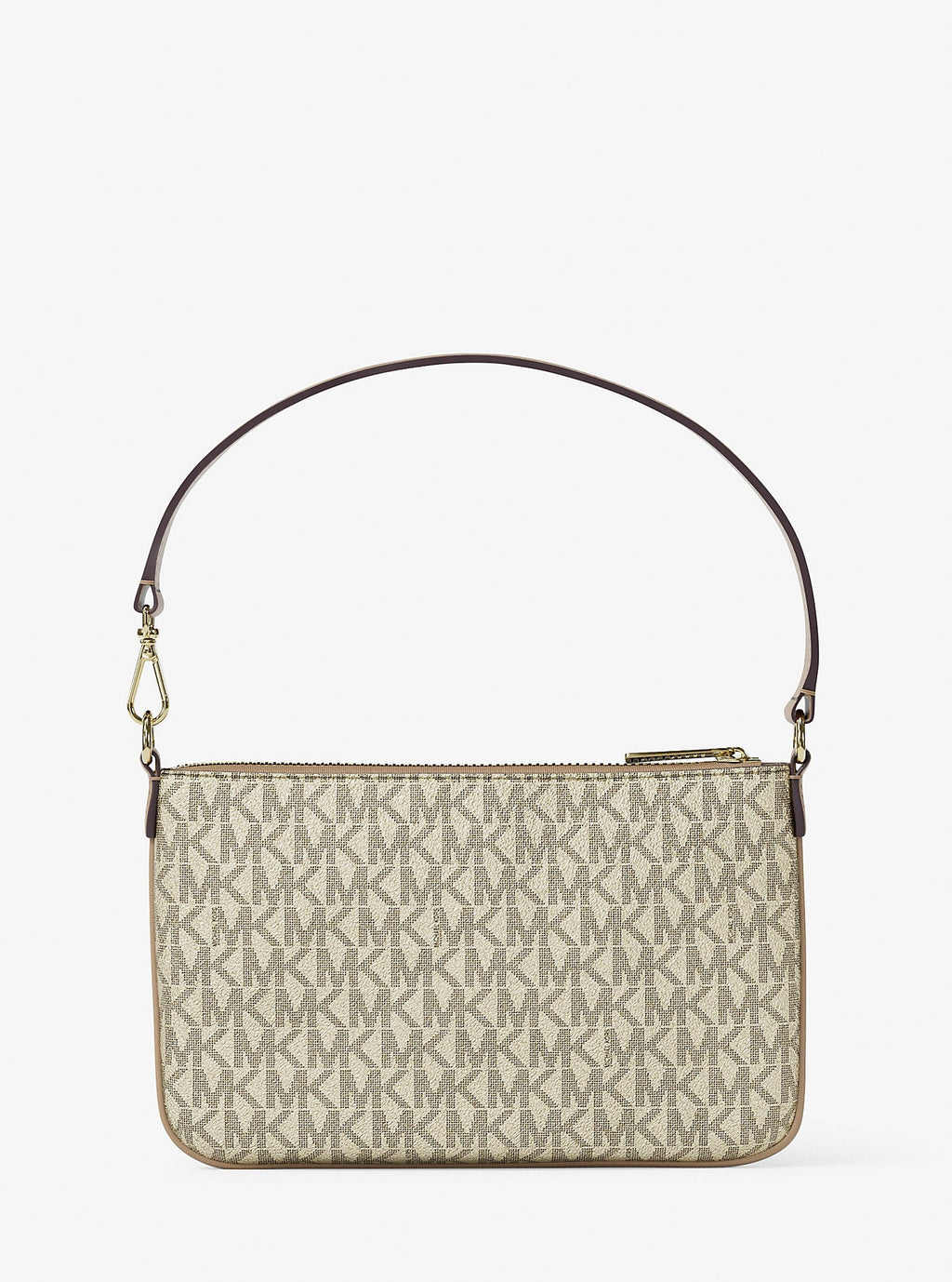 Jet Set Small Metallic Signature Logo Wristlet