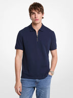 Cotton Zip-Up Polo Shirt